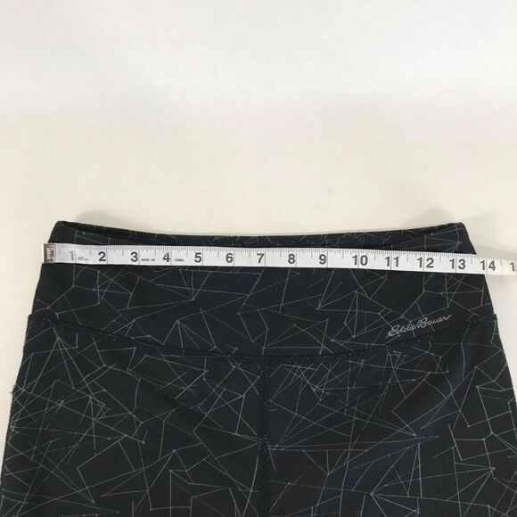 Eddie Bauer Active Capri Pant Women's Small Black Geo Print Stretch Pocket Gym - Picture 4 of 9